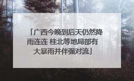 广西今晚到后天仍然降雨连连 桂北等地局部有大暴雨并伴强对流